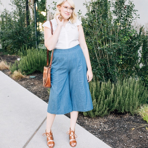 Modcloth Pants - ModCloth Chambray Culottes